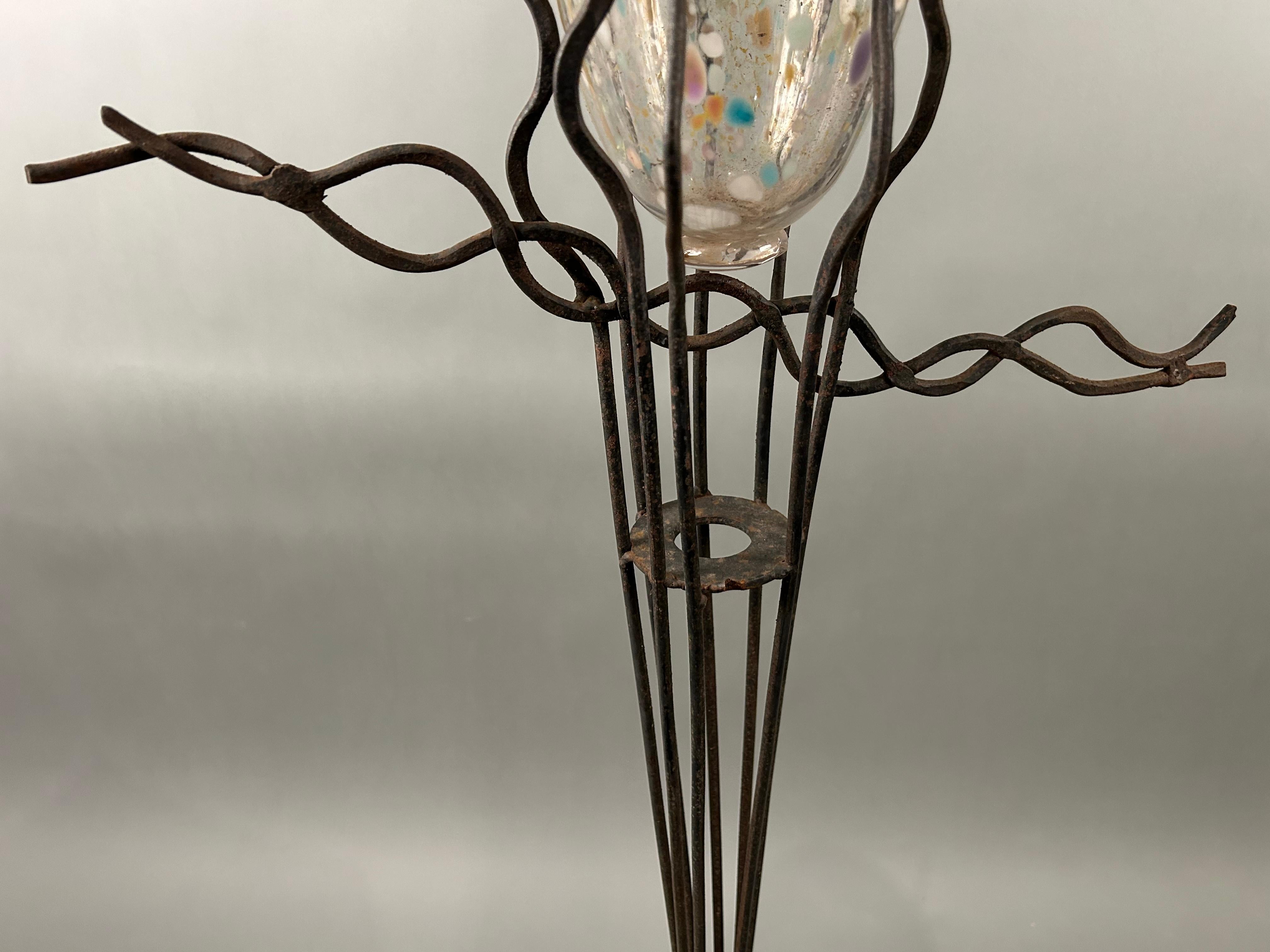 Mid-Century Modern Sculpture en fer et verre d'art Larry Livolsi (1946-2015) Lorenz Studio en vente