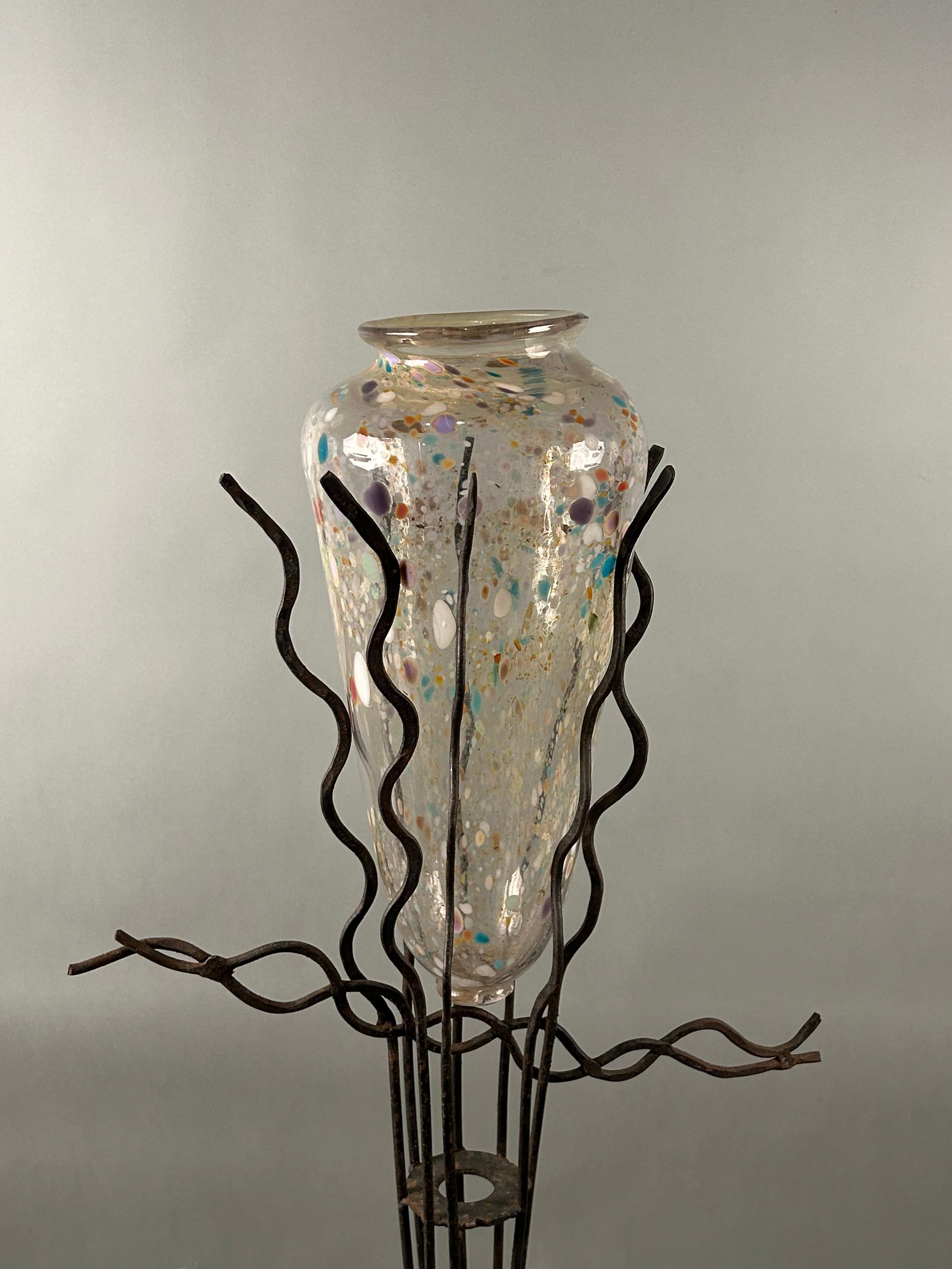 Sculpture en fer et verre d'art Larry Livolsi (1946-2015) Lorenz Studio en vente 1