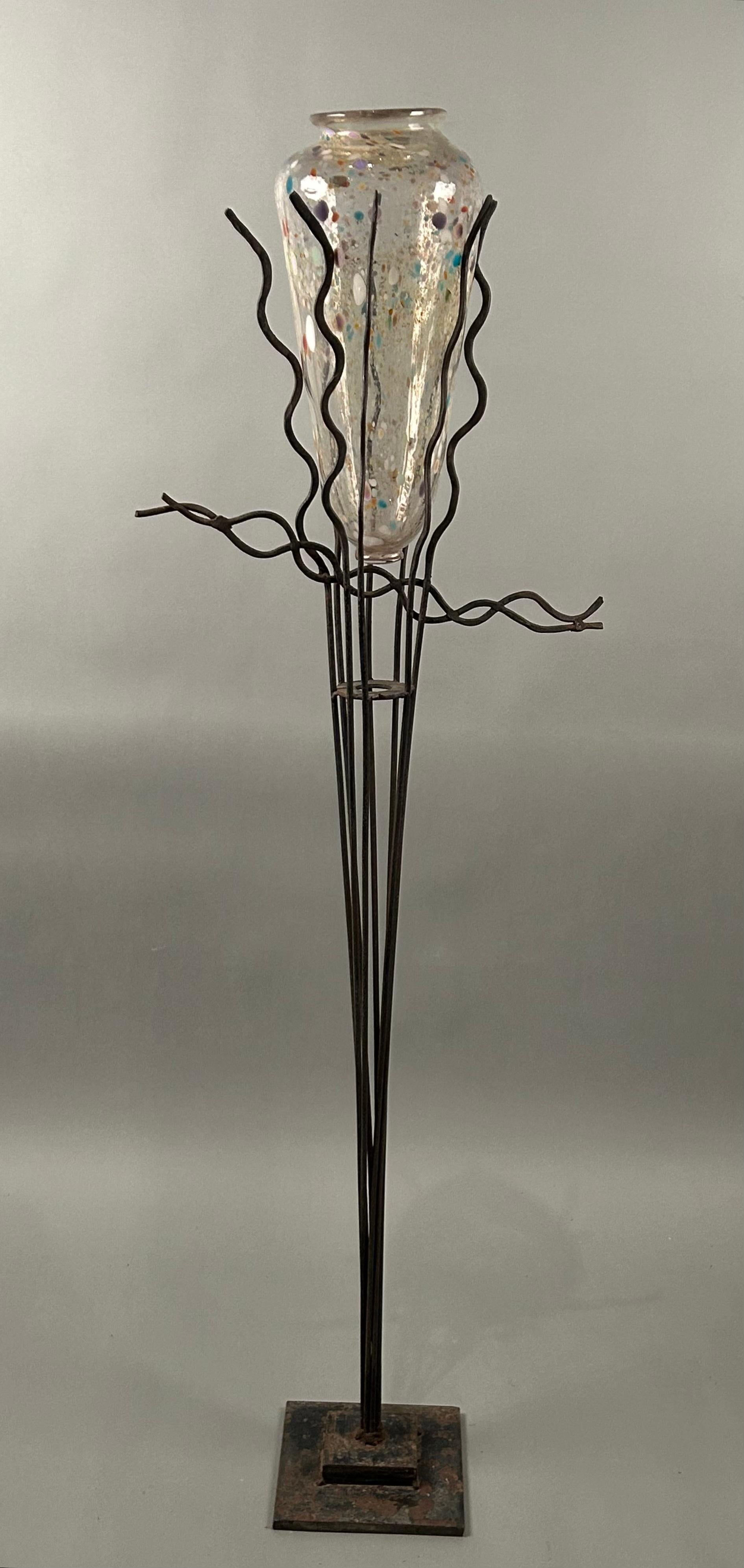 Sculpture en fer et verre d'art Larry Livolsi (1946-2015) Lorenz Studio en vente 2
