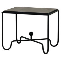 Iron and Black Limestone 'Entretoise' Side Table by Design Frères