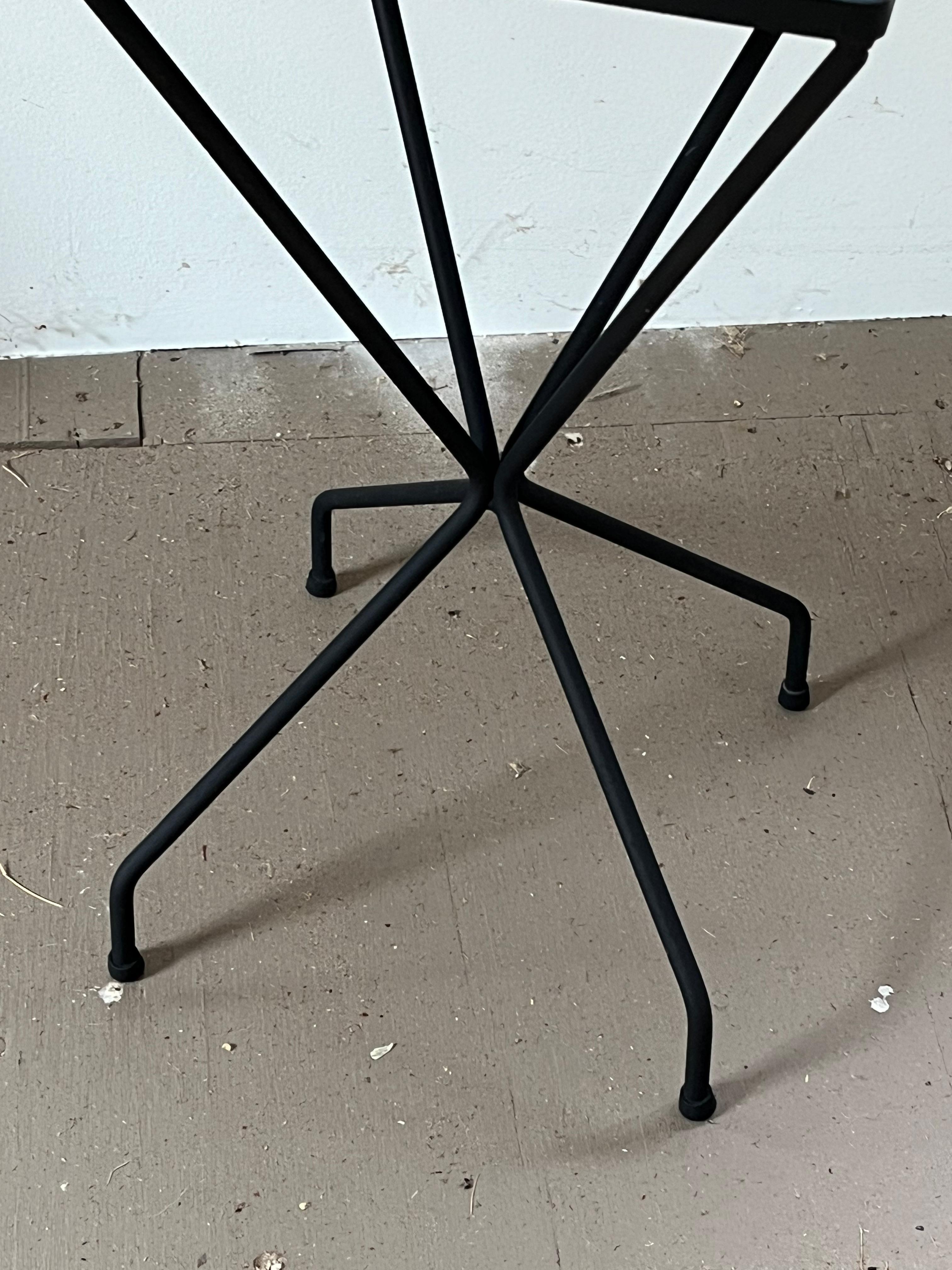 Iron and Black Mirror Side Table, Style of Mathieu Mategot, 1950’s In Good Condition In Doylestown, PA