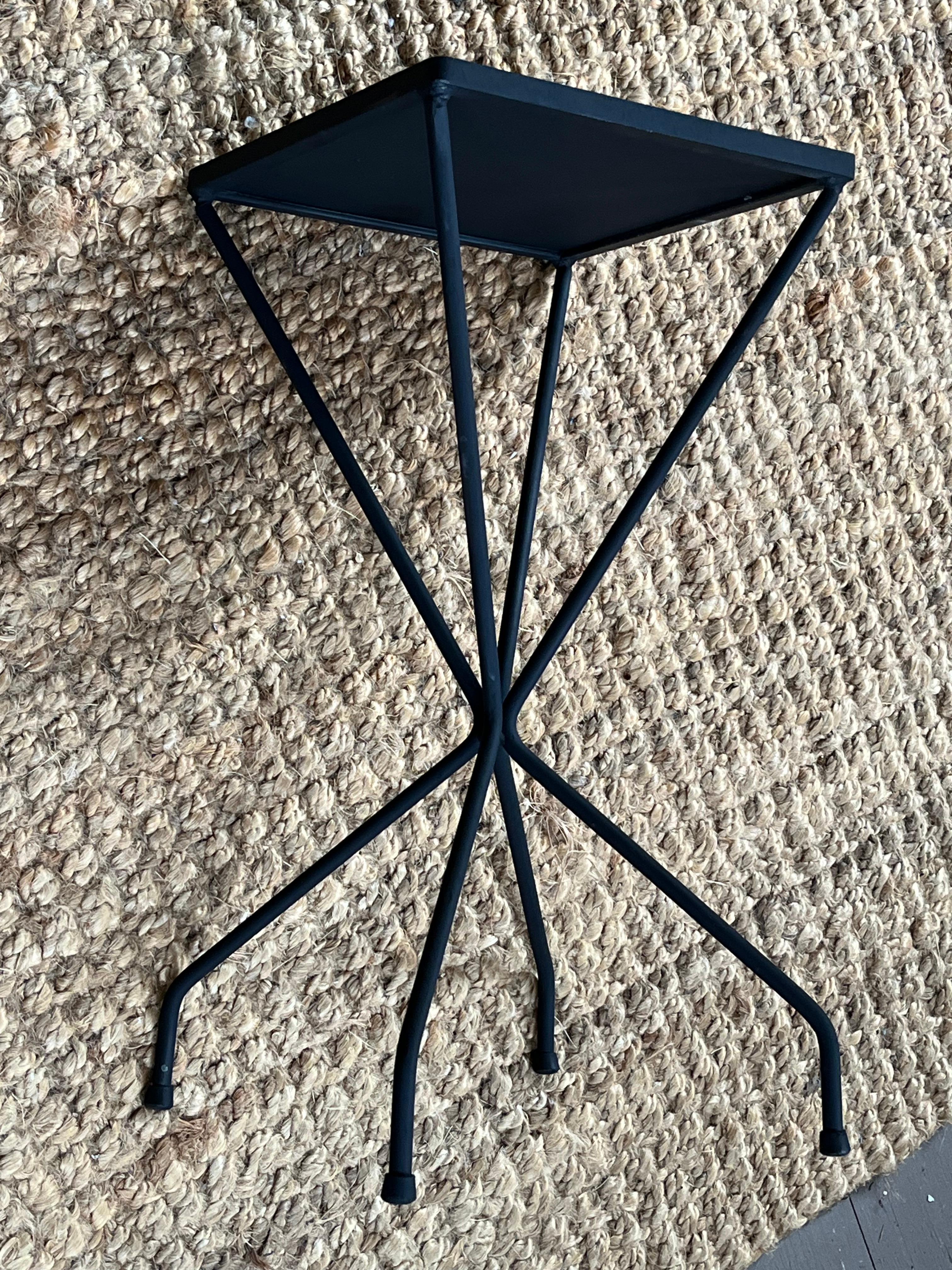Iron and Black Mirror Side Table, Style of Mathieu Mategot, 1950’s 1