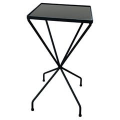 Iron and Black Mirror Side Table, Style of Mathieu Mategot, 1950’s