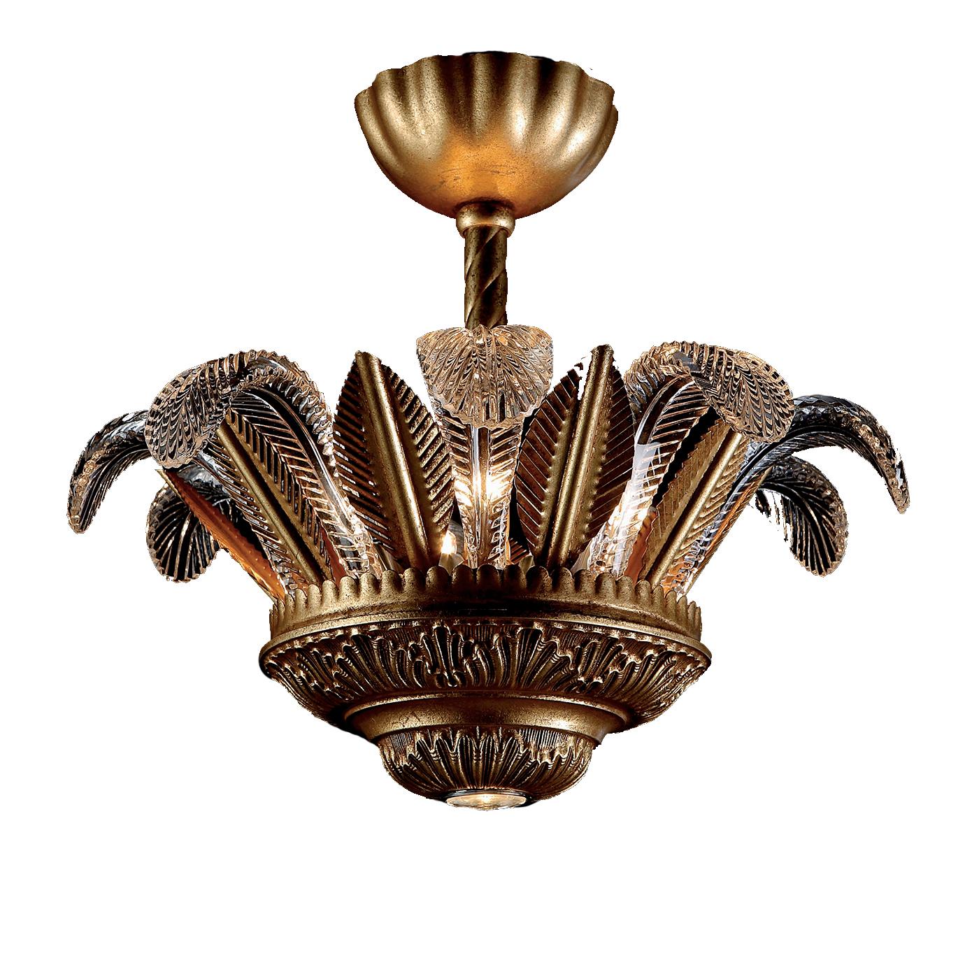 Modern Iron and Brass Ceiling Lamp by Banci