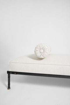 Iron and brass faux bamboo daybed, 1960s.