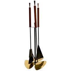 Iron and Brass Fireplace Tools