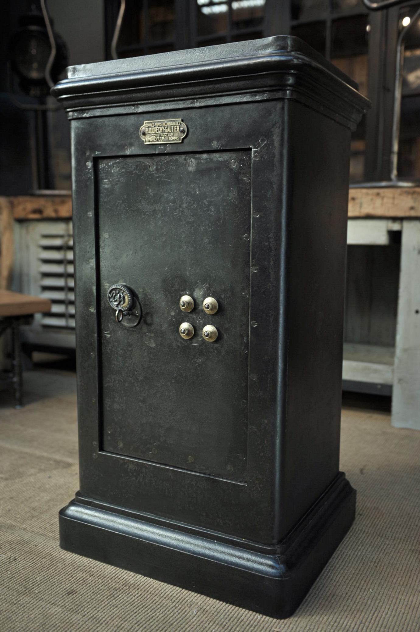 Iron and Brass Safe Cabinet by Bauche circa 1910 5