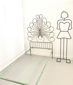 Iron and Brass Single Bed Frame, Italy