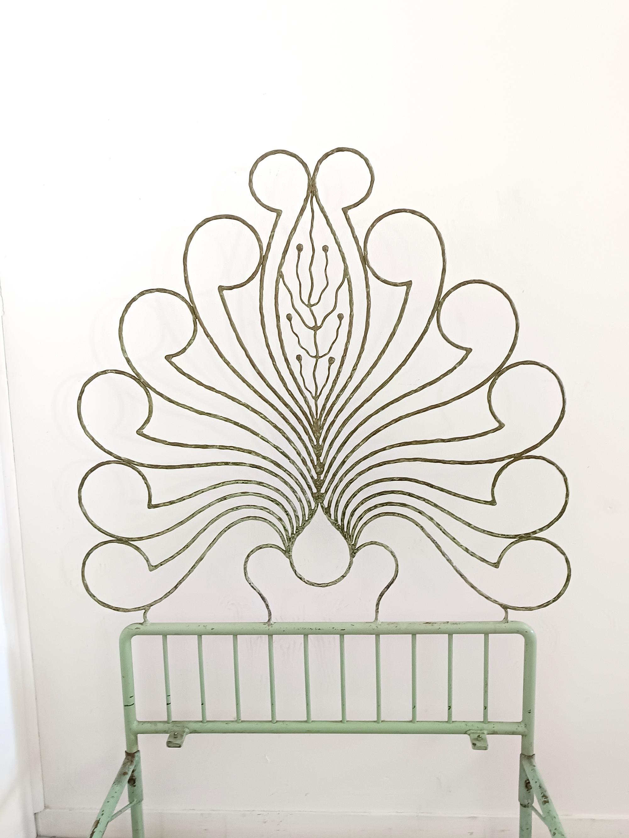 Iron and Brass Single Bed Frame, Italy In Excellent Condition For Sale In Bresso, Lombardy