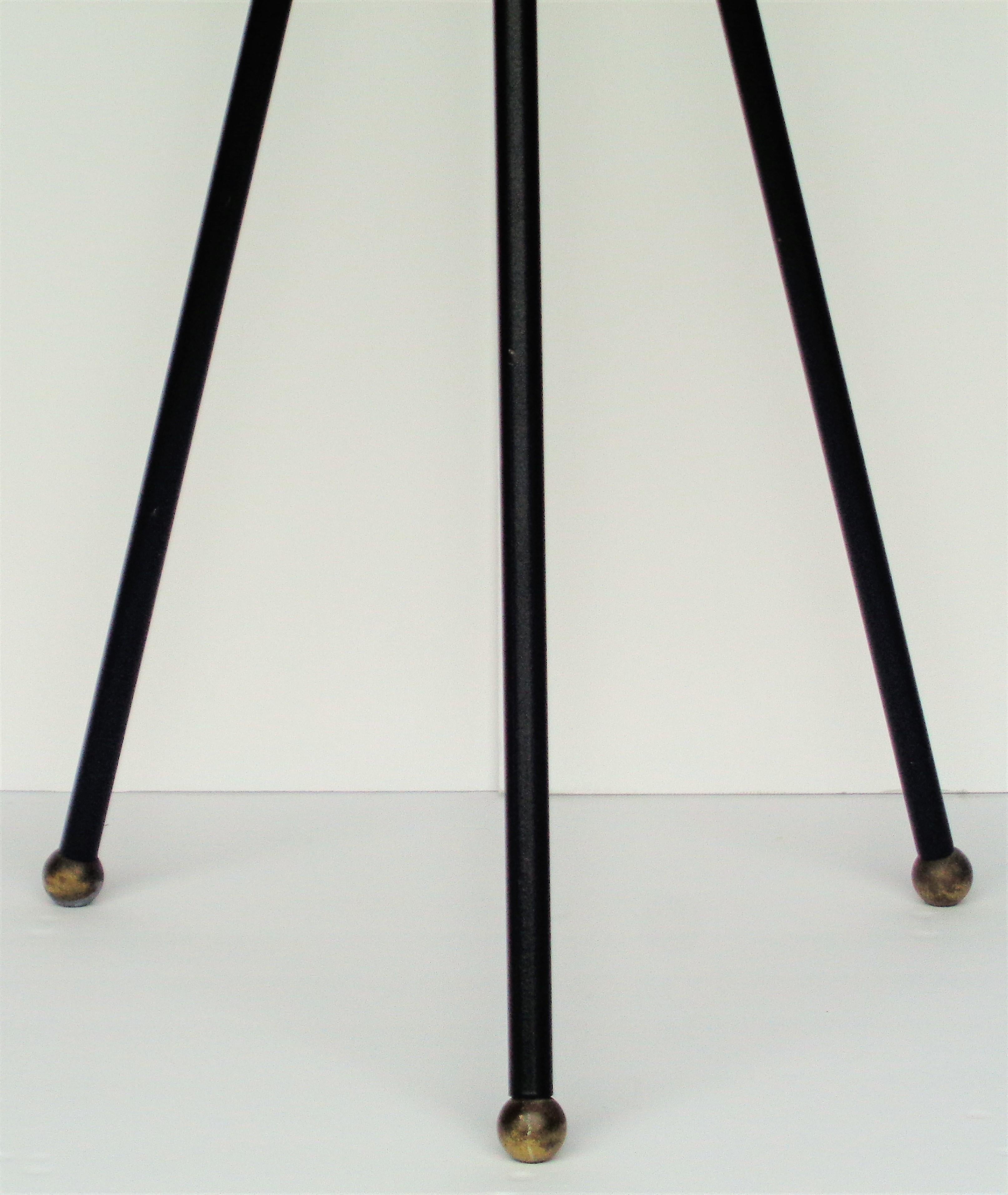 Iron and Brass Tripod Table, Circa 1960 In Good Condition In Rochester, NY