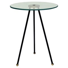 Iron and Brass Tripod Table in the Style of Gio Ponti, Circa 1960