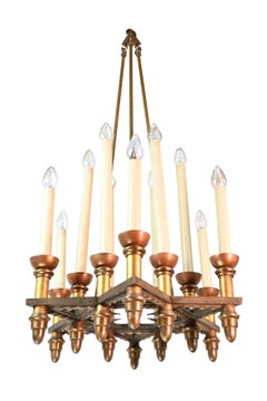 Iron and Bronze 12 Candle Chandelier