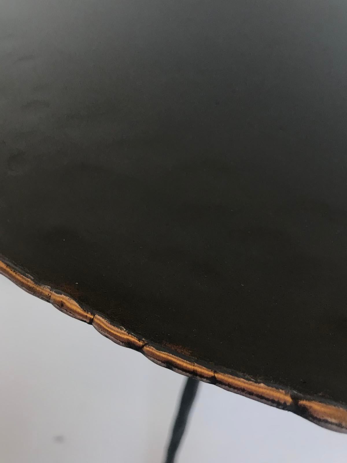 American Iron and Bronze Tripod Table by Dos Gallos Studio For Sale