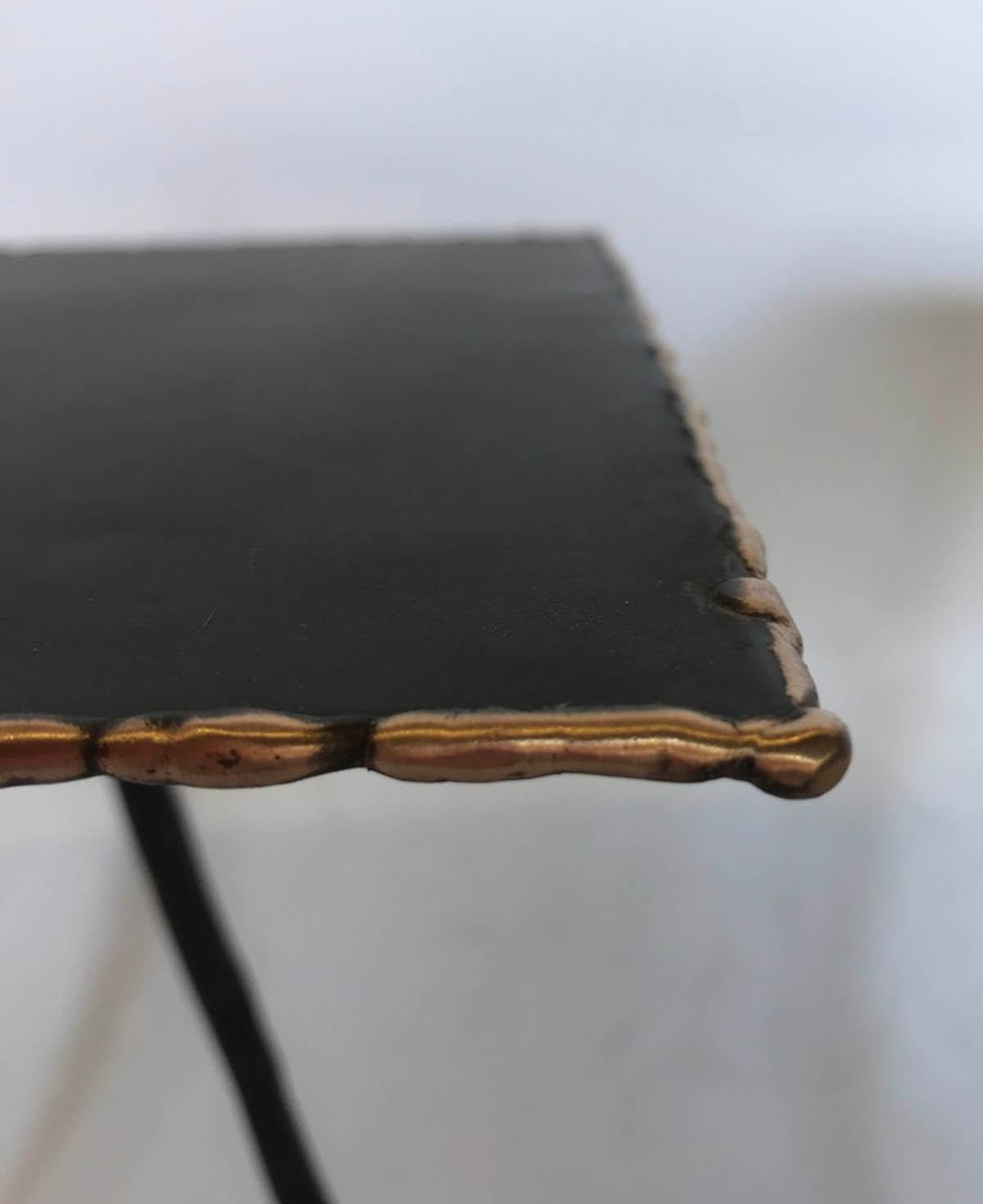 Industrial Iron and Bronze Tripod Tables