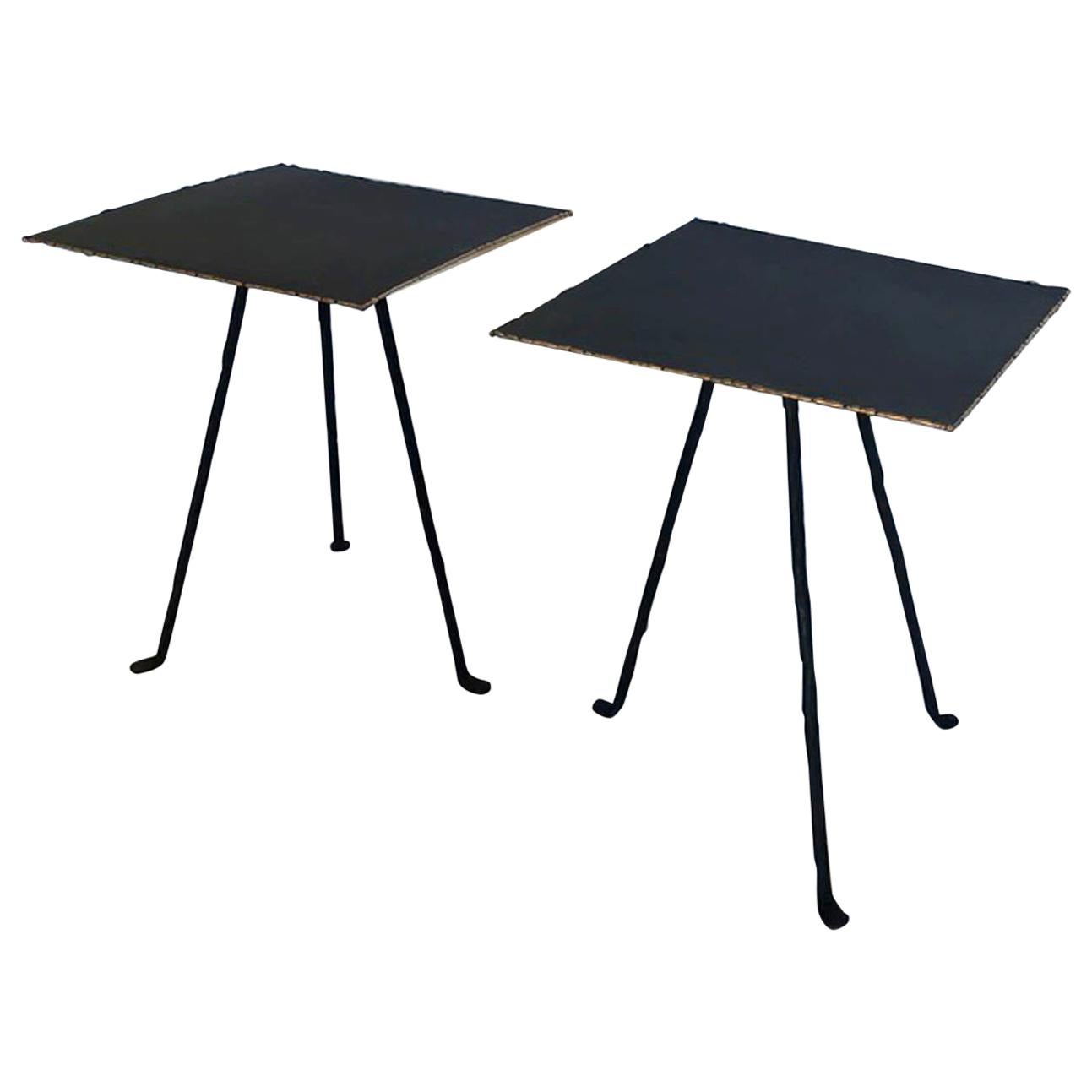 Iron and Bronze Tripod Tables