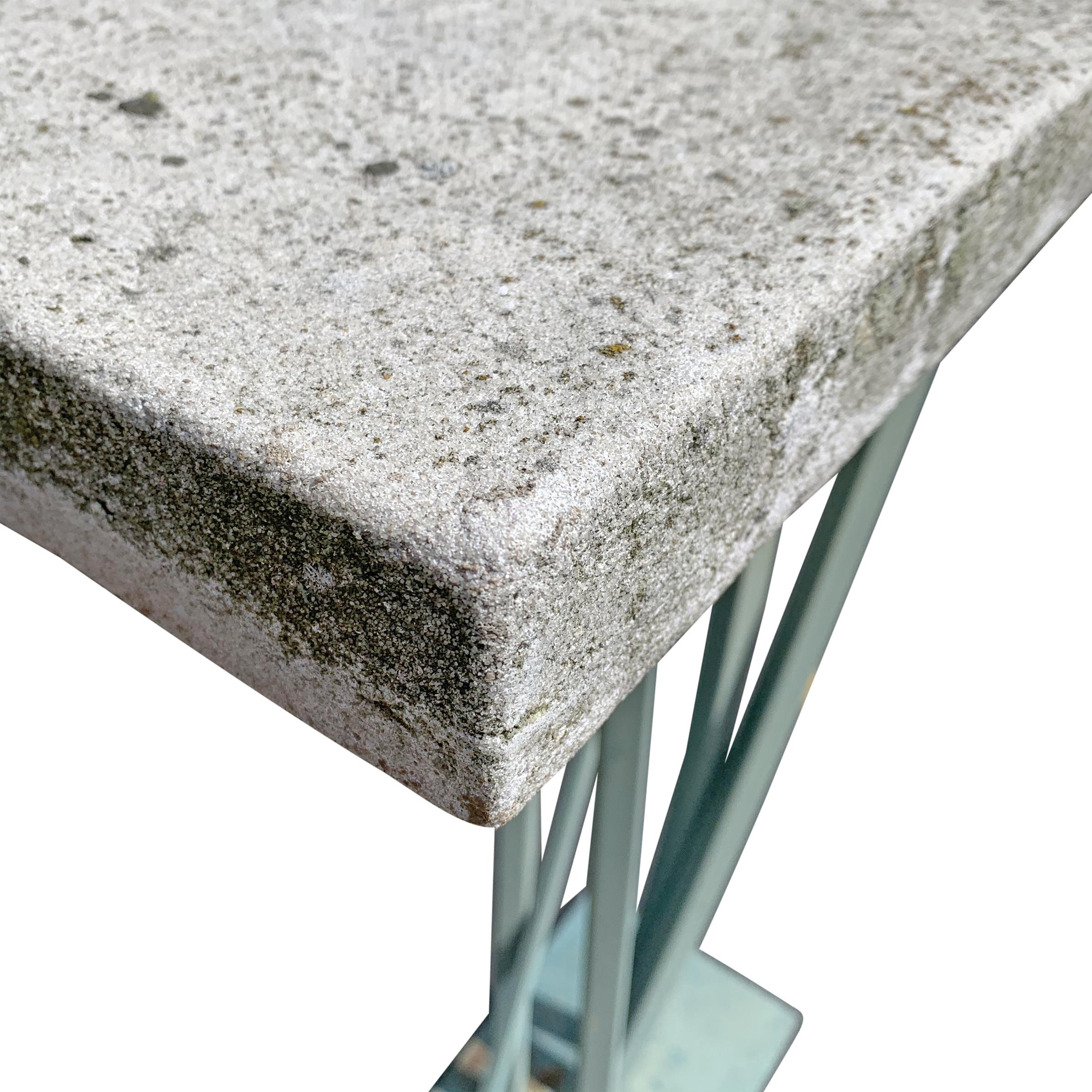 Iron and Cast Stone Console Table by Joseph Wesner 5