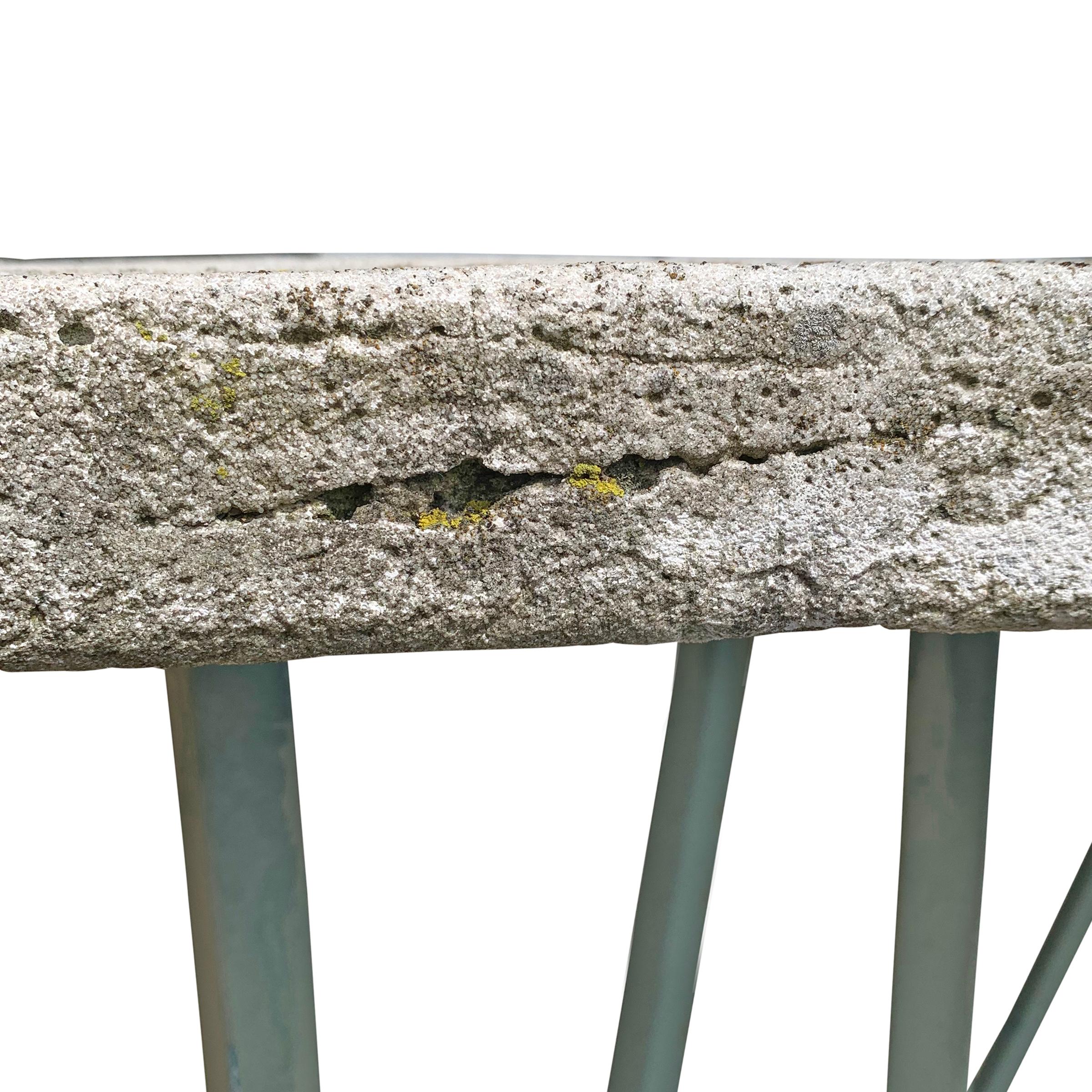 Iron and Cast Stone Console Table by Joseph Wesner 6