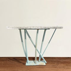Iron and Cast Stone Console Table by Joseph Wesner