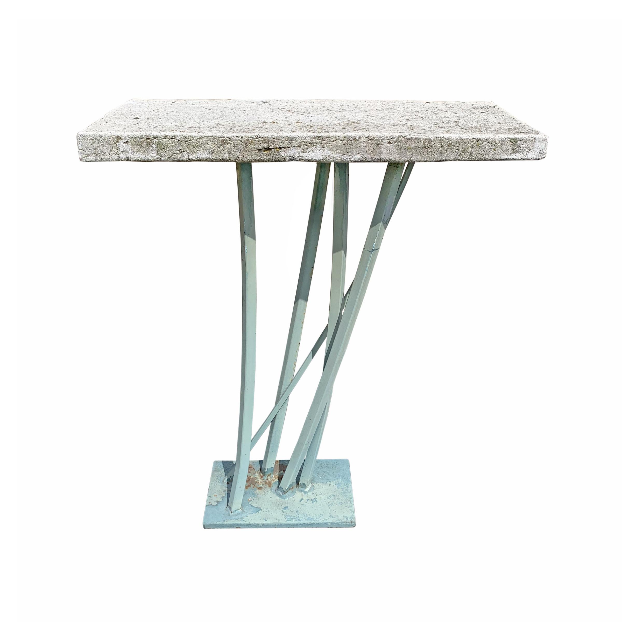 American Iron and Cast Stone Console Table by Joseph Wesner