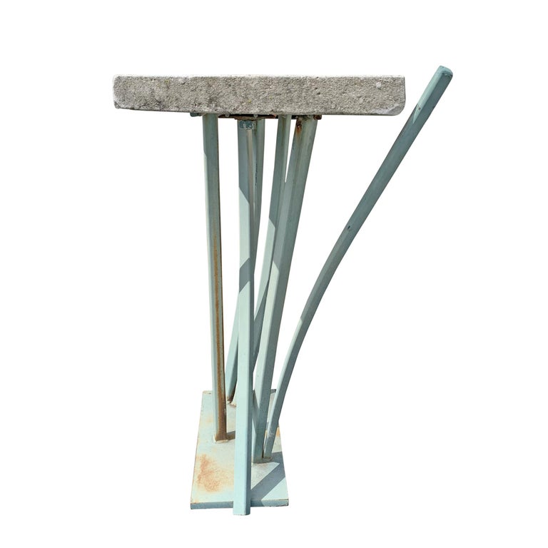 Iron And Cast Stone Console Table By Joseph Wesner At 1stdibs Iron And Cast Stone Console Table By, Outdoor Cast Stone Console Table