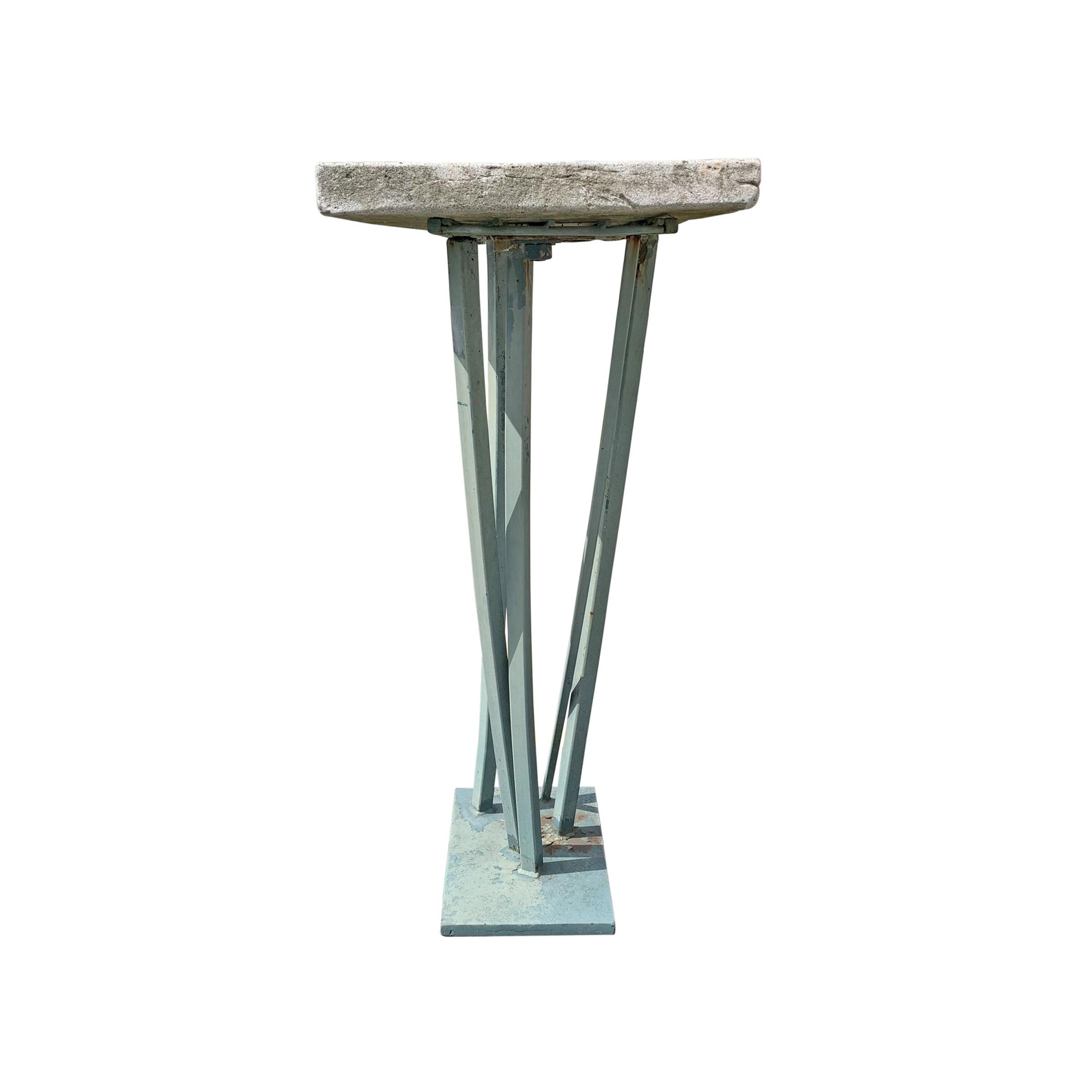 Iron and Cast Stone Console Table by Joseph Wesner 2