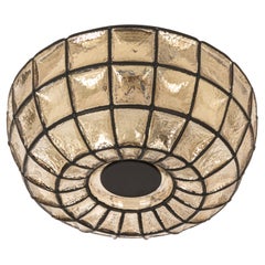 Iron and Clear Glass Ceiling Lights by Limburg, Germany, 1960s