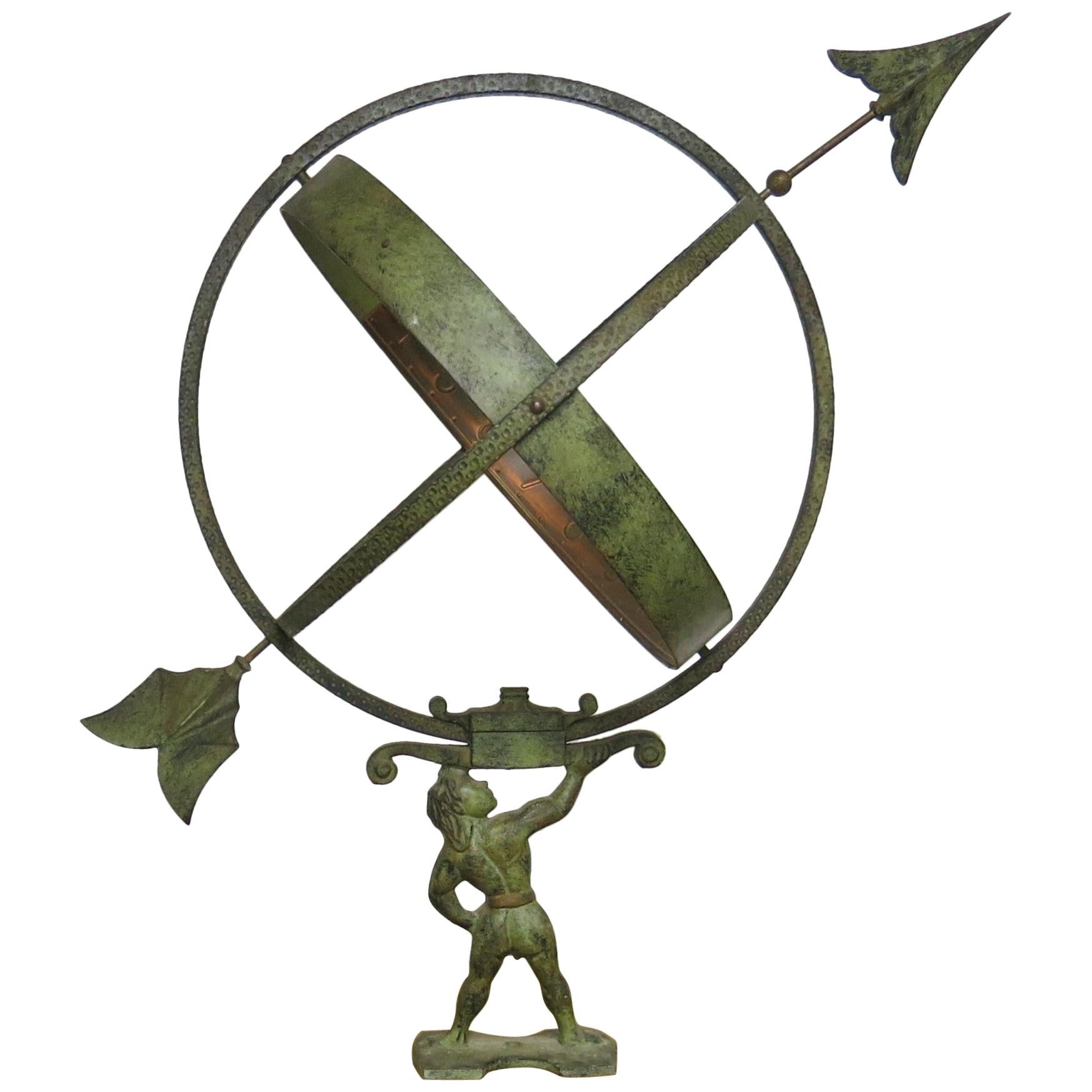 Vintage Swedish Armillary Sundial Attributed to Sune Rooth For Sale