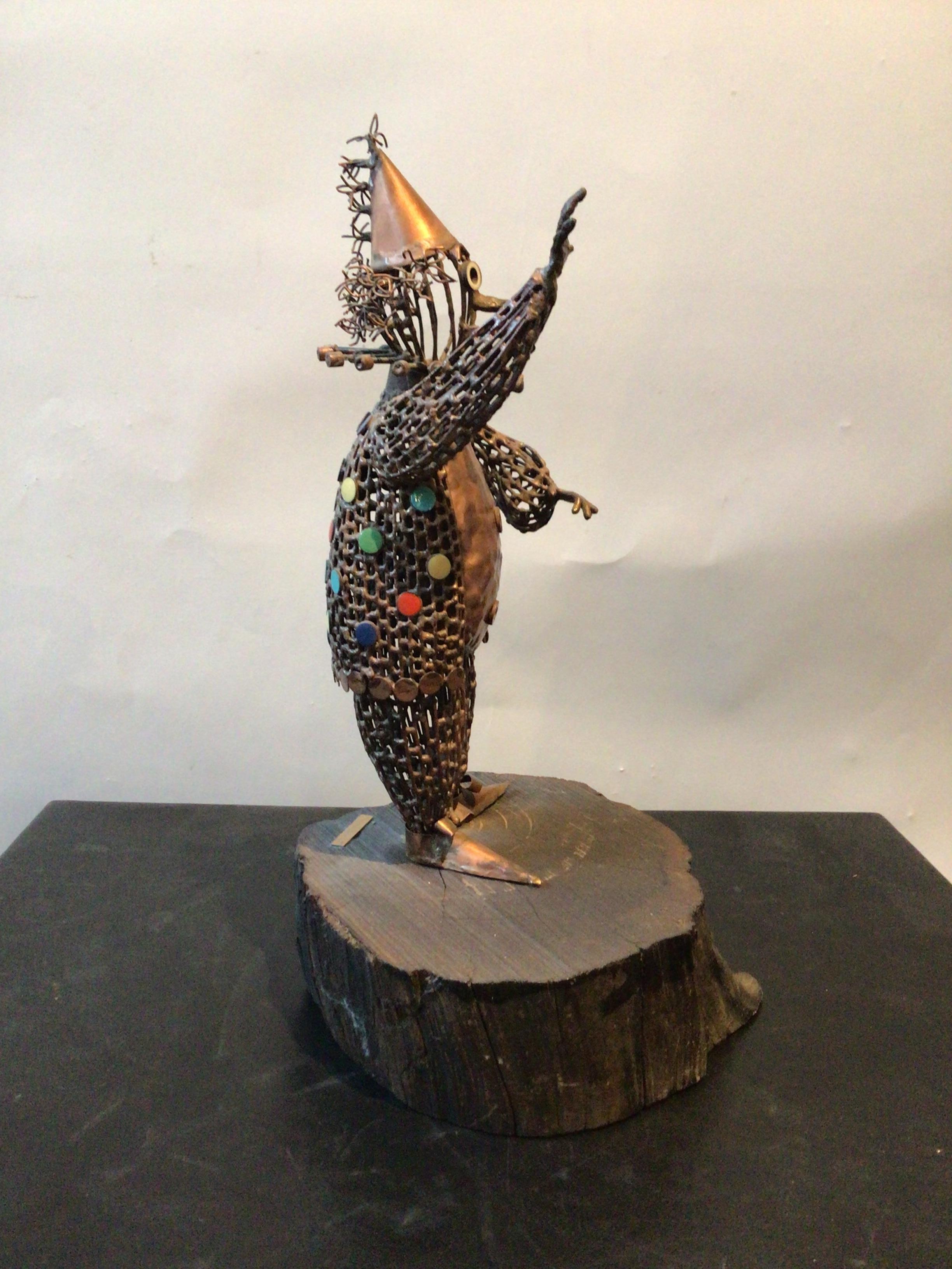 Iron and Copper Clown Sculpture by Maxine Burnett For Sale 1