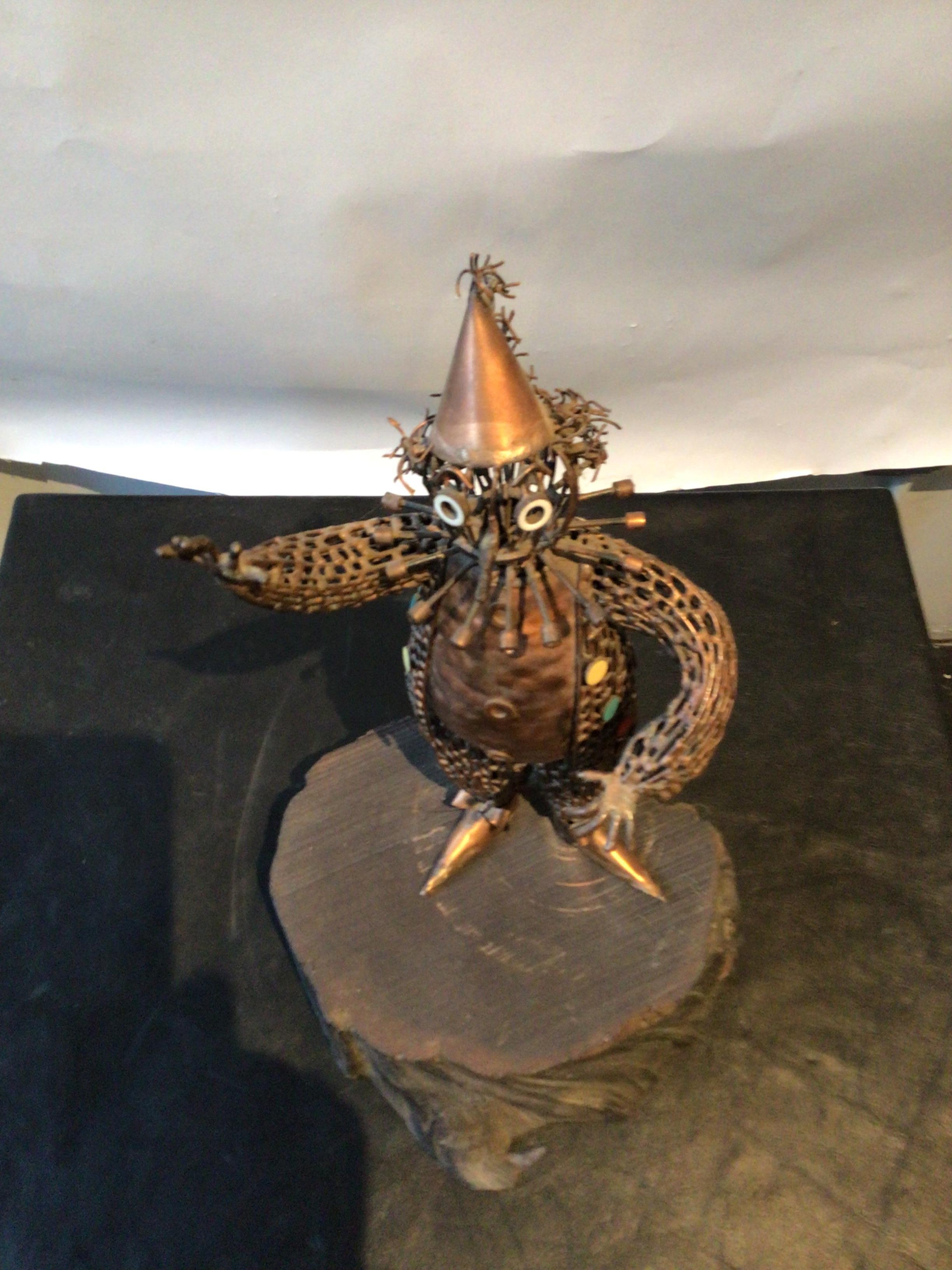 Iron and Copper Clown Sculpture by Maxine Burnett For Sale 2