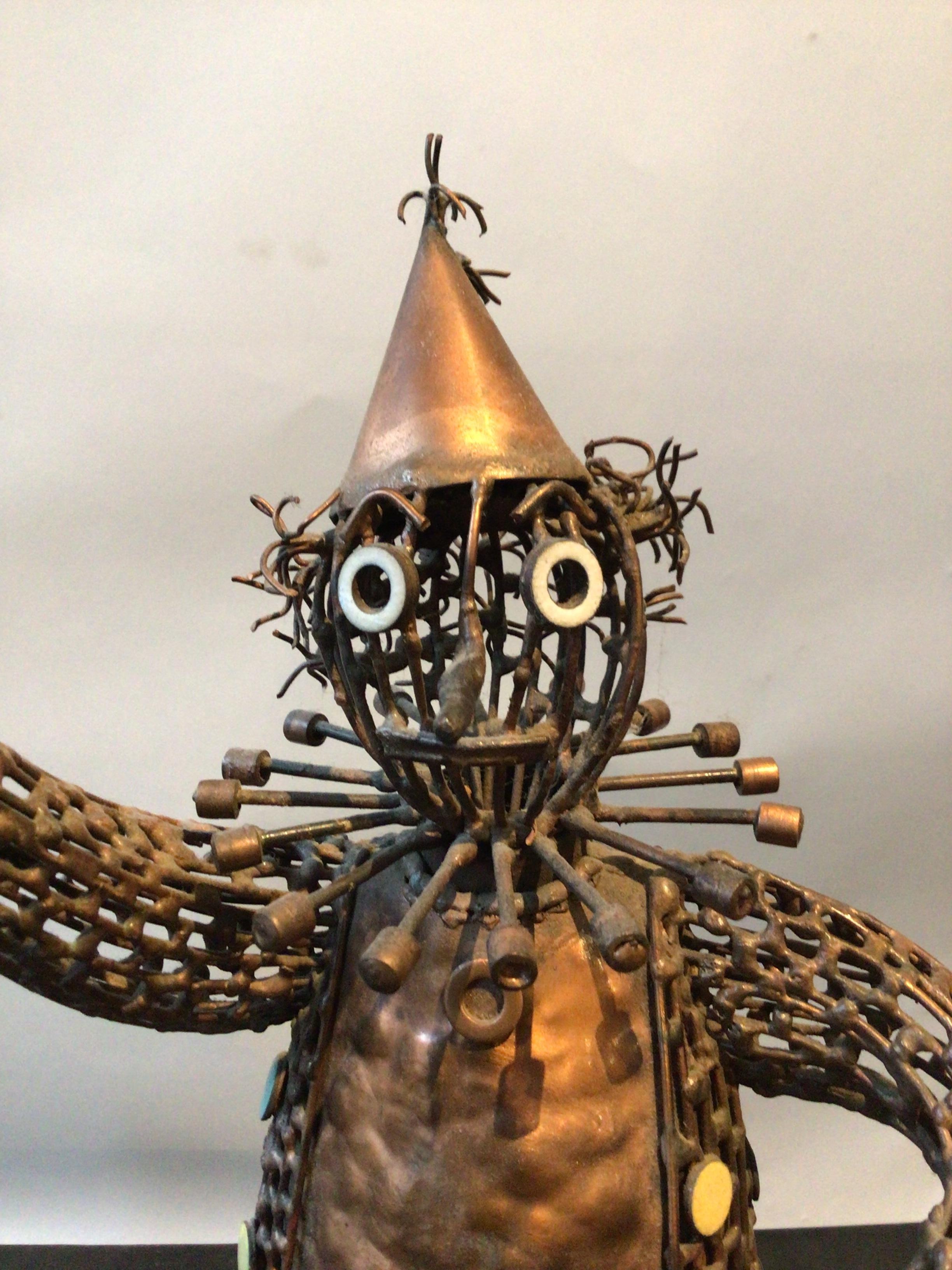 Iron and Copper Clown Sculpture by Maxine Burnett For Sale 3