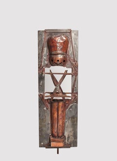 Iron and copper mold for a toy soldier, USA 1900.