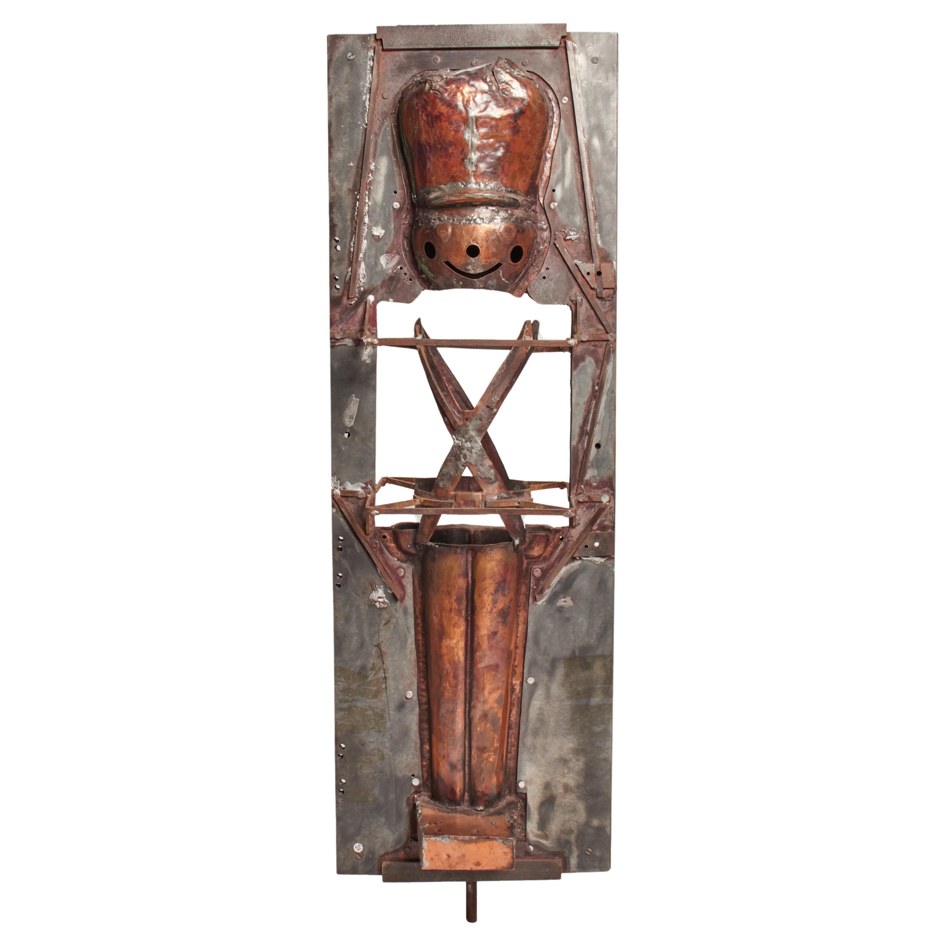 Iron and copper mold for a toy soldier, USA 1900.
