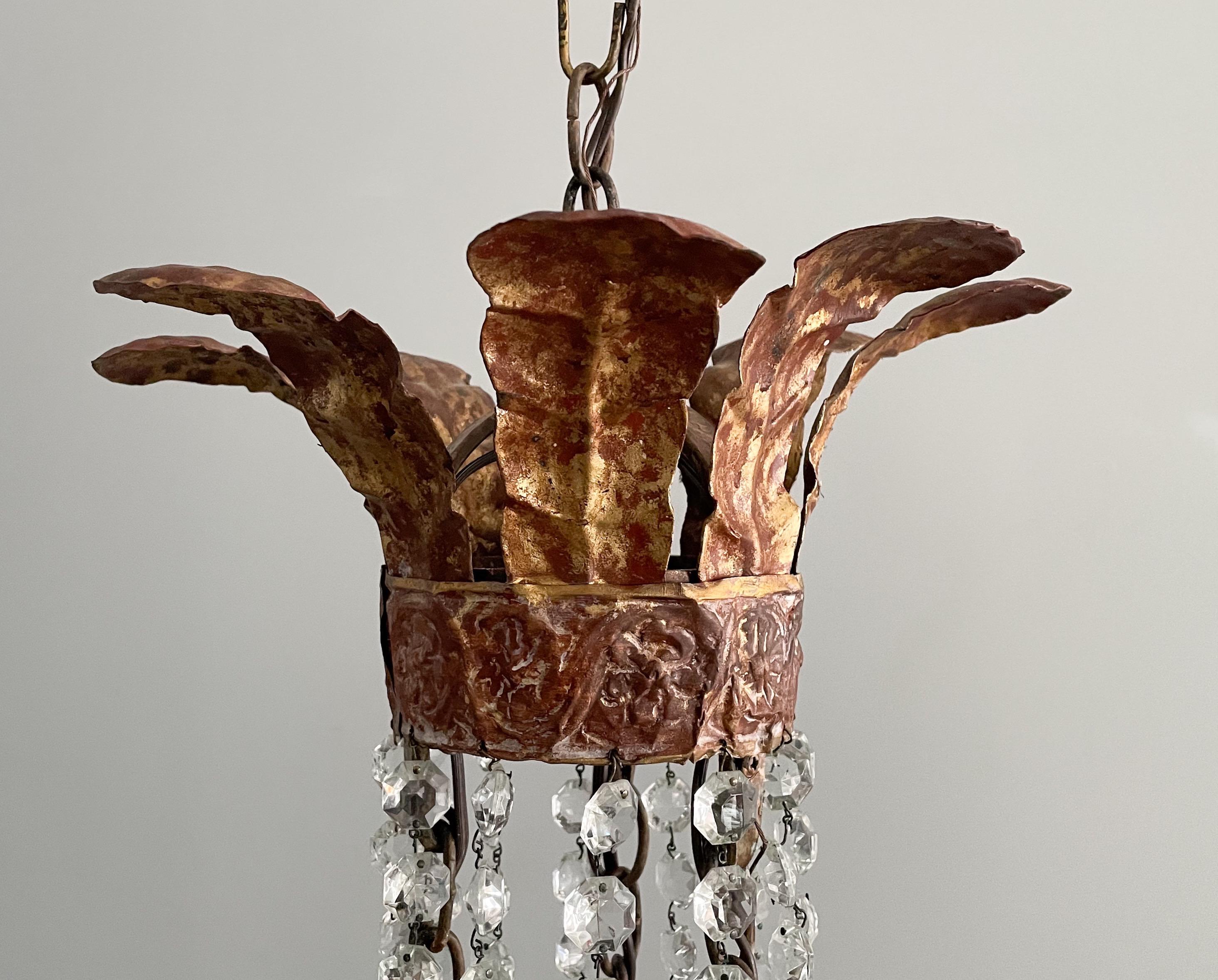 Empire Iron and Crystal Chandelier by Niermann Weeks