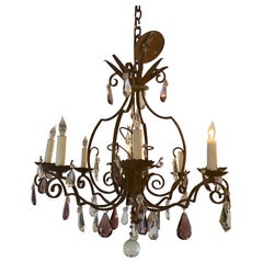 Iron and Crystal Chandelier