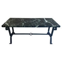 Iron and Dark Marble Cocktail Table, France, 1930's