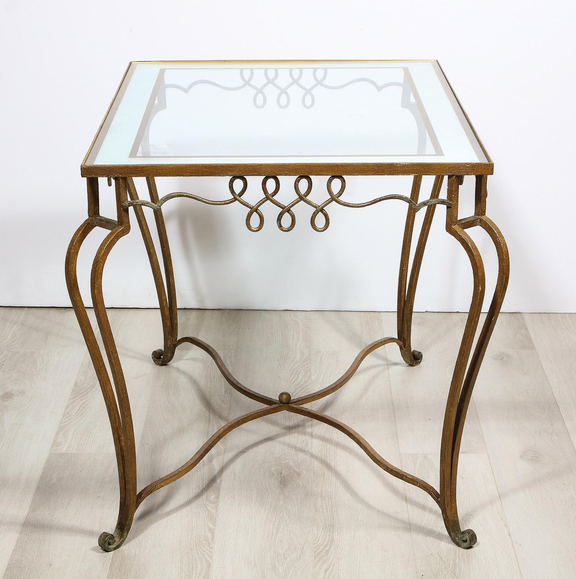 Iron and Élomisé Table Attributed to René Prou In Good Condition For Sale In New York, NY