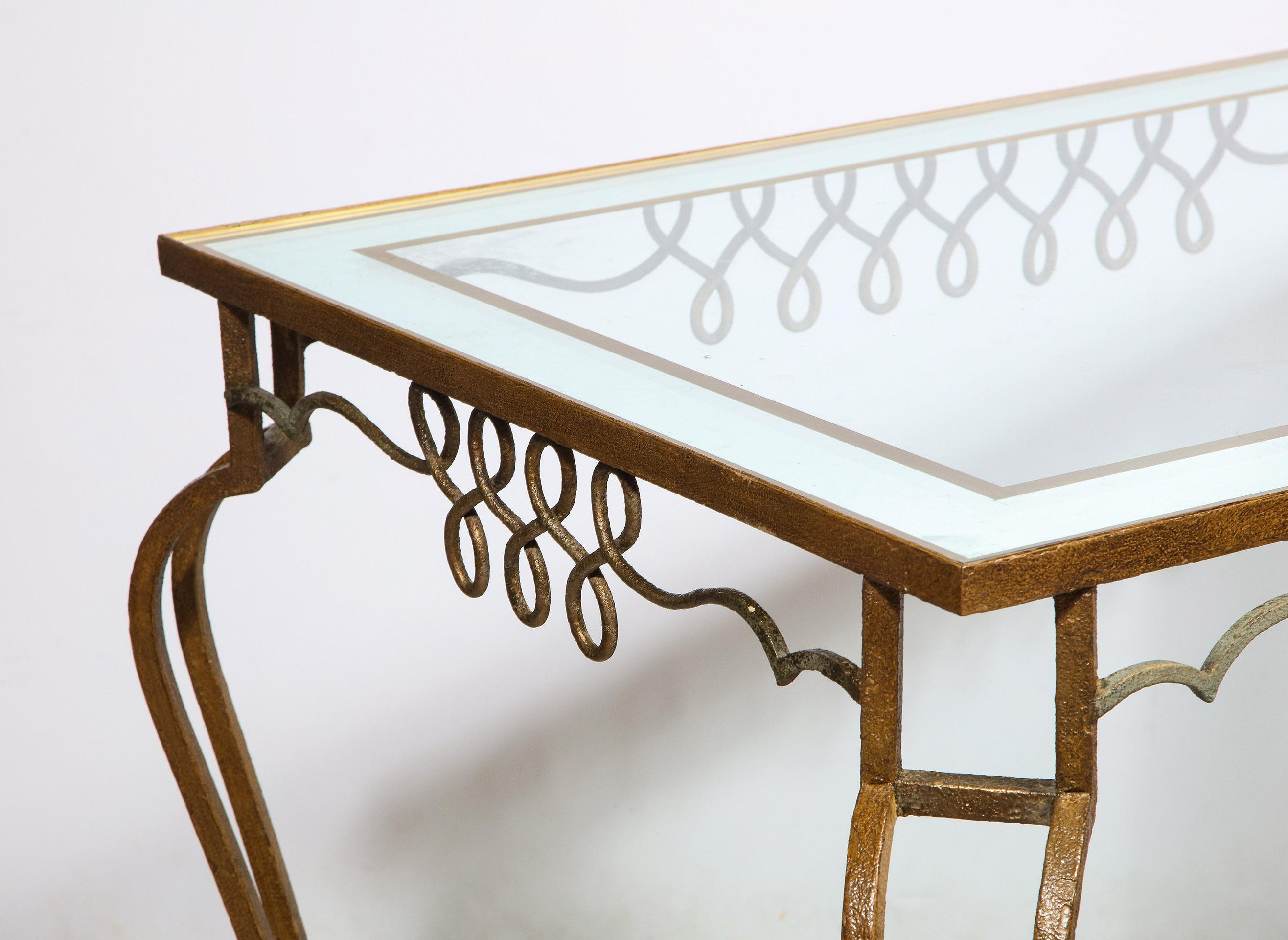 Iron and Élomisé Table Attributed to René Prou For Sale 1