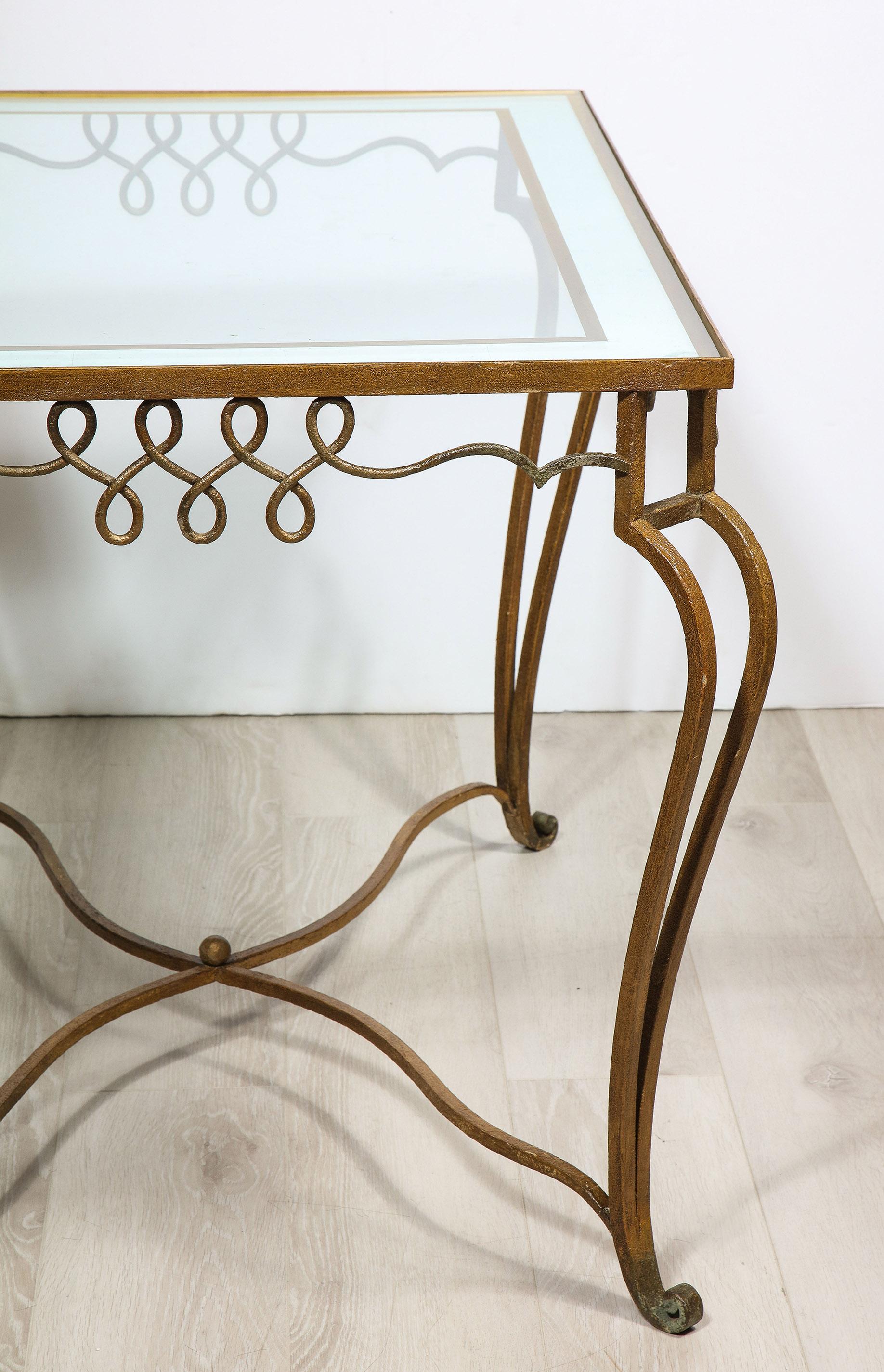 Iron and Élomisé Table Attributed to René Prou For Sale 2