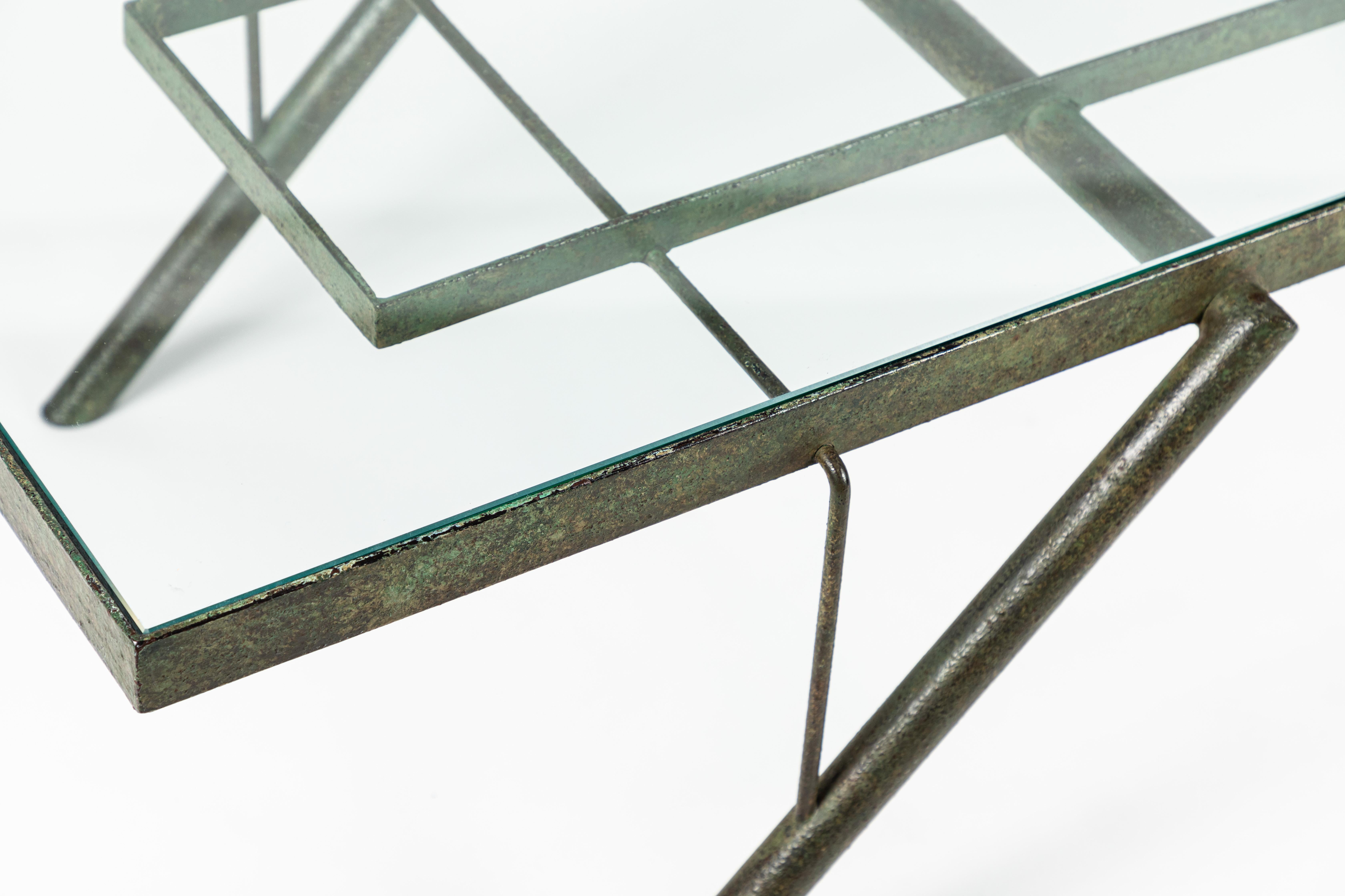 Mid-20th Century Iron and Glass Cocktail Table designed by William Haines