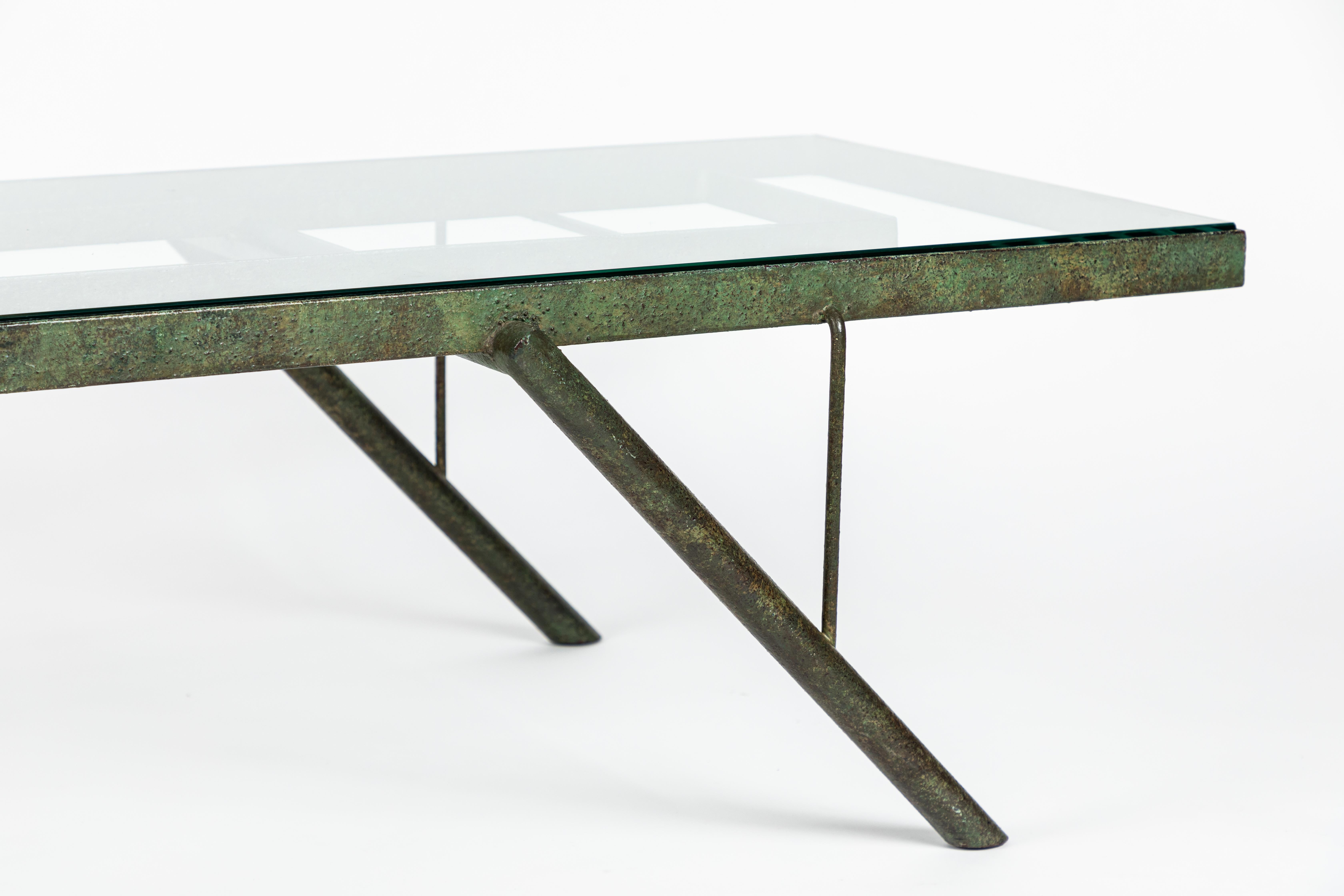Iron and Glass Cocktail Table designed by William Haines 1