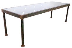 Iron and Glass Coffee Table created from a decorative  architectural iron panel