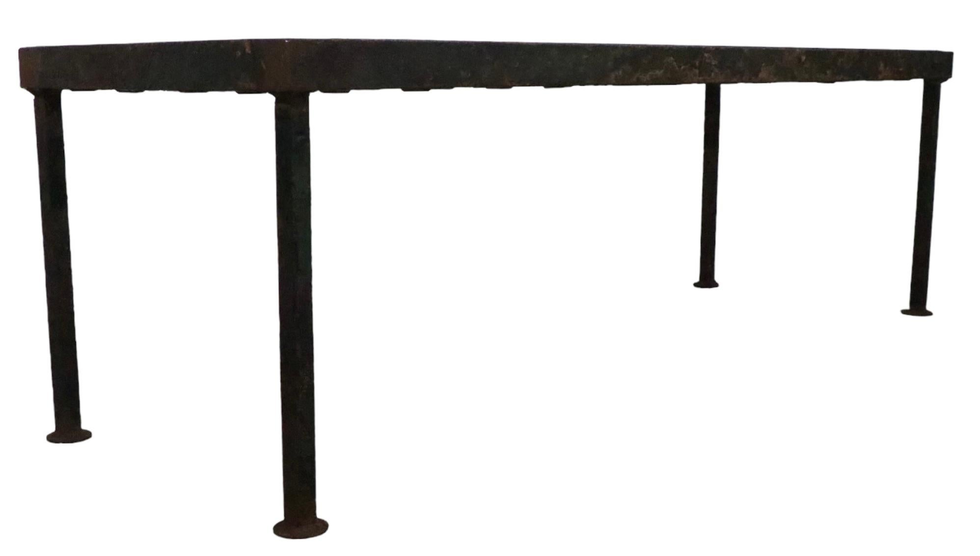 American Iron and Glass Coffee Table created from a decorative  architectural iron panel