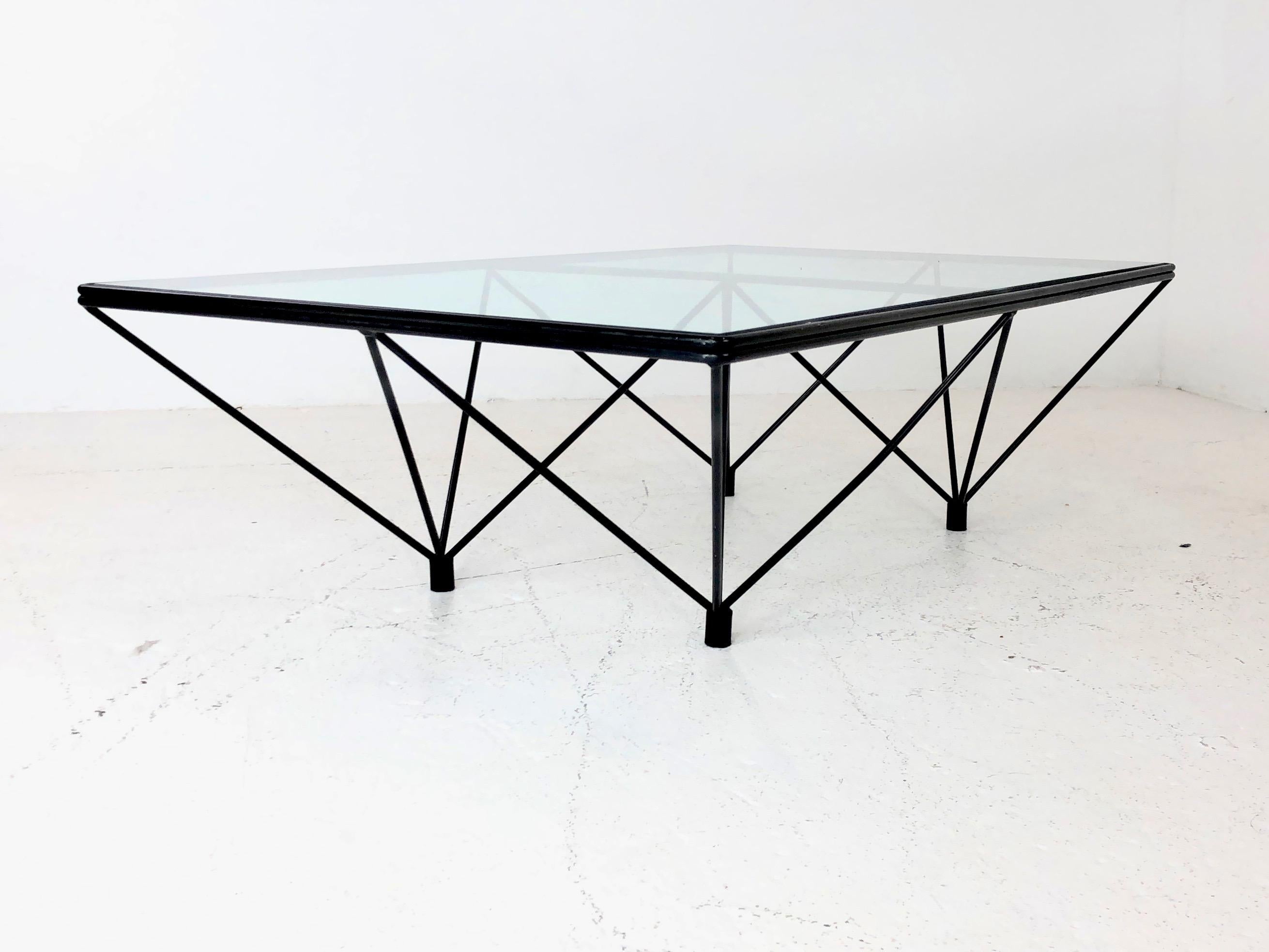 Iron and Glass Coffee Table in the Style of Paolo Piva 1