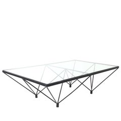 Iron and Glass Coffee Table in the Style of Paolo Piva