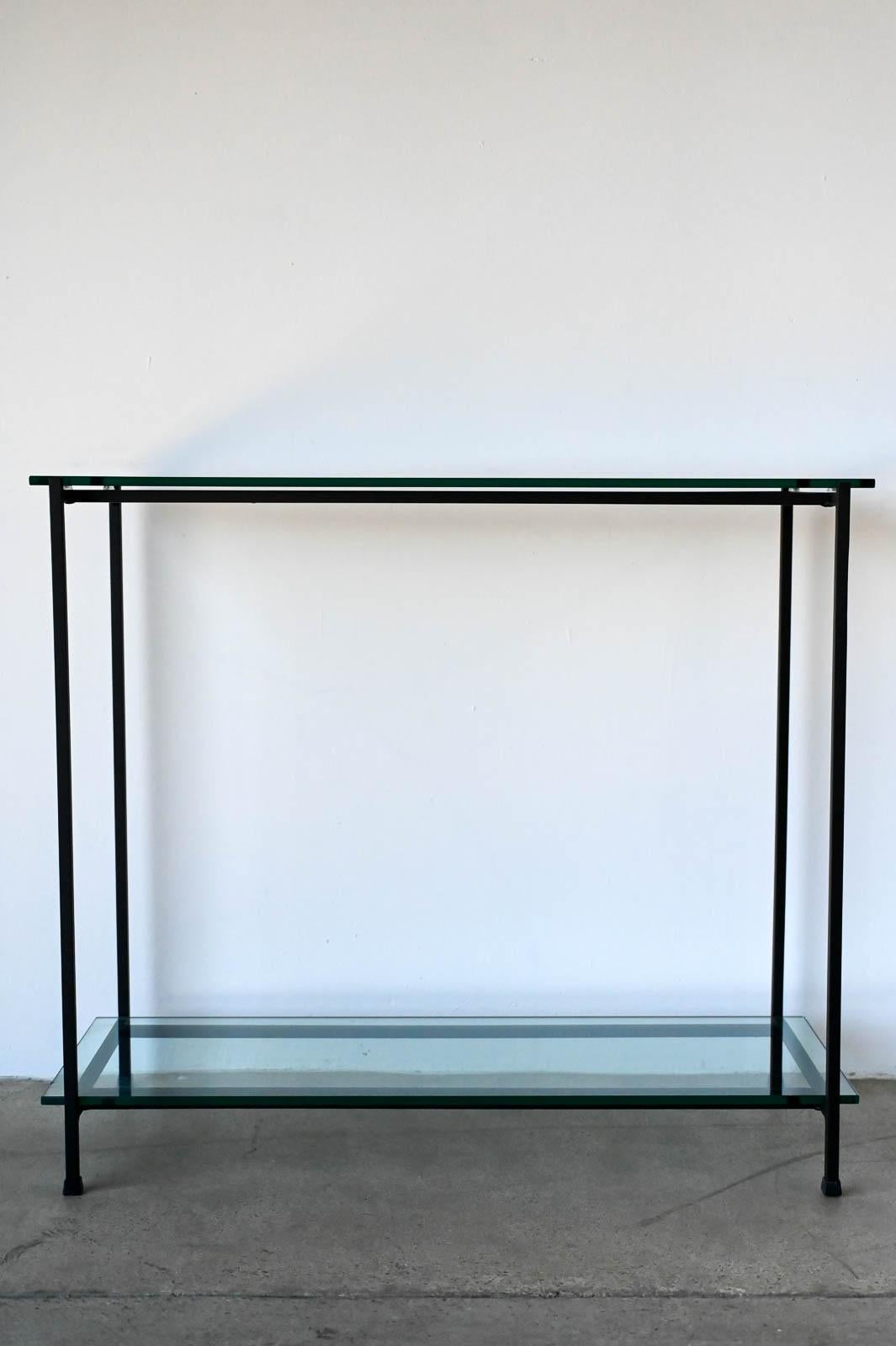 Mid-Century Modern Iron and Glass Console Table, ca. 1960