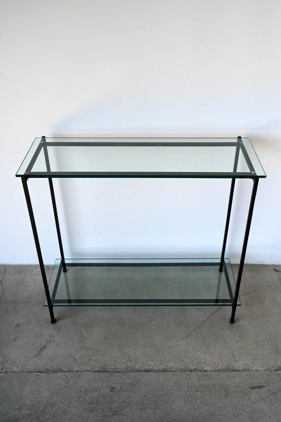 American Iron and Glass Console Table, ca. 1960