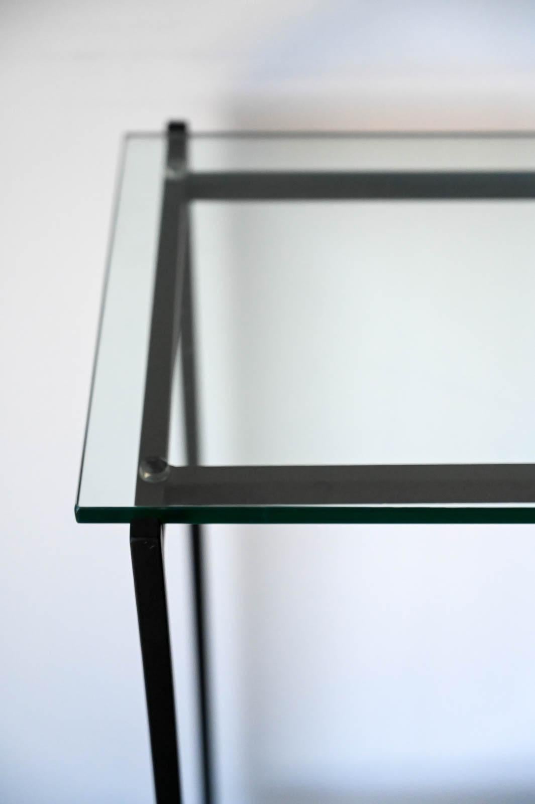 Powder-Coated Iron and Glass Console Table, ca. 1960