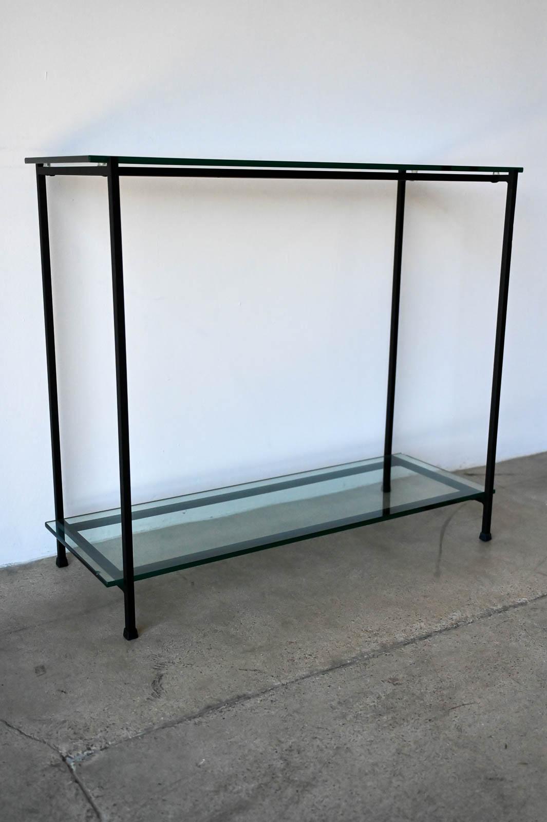 Iron and Glass Console Table, ca. 1960 In Good Condition In Costa Mesa, CA