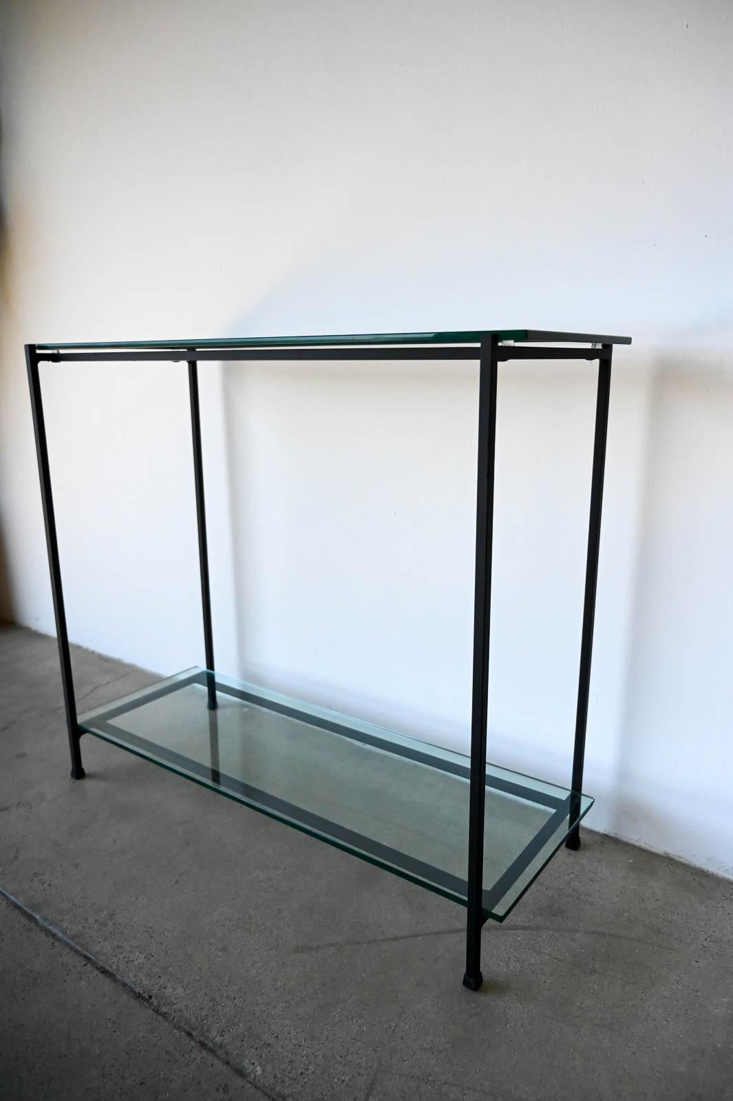 Mid-20th Century Iron and Glass Console Table, ca. 1960