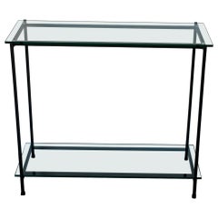 Iron and Glass Console Table, ca. 1960 Vintage Iron and Glass Console Table, ca. 1960